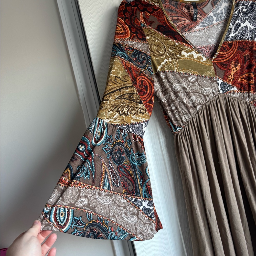 Voll Style Multicolor Long Sleeve Dress - Picture 2 of 3